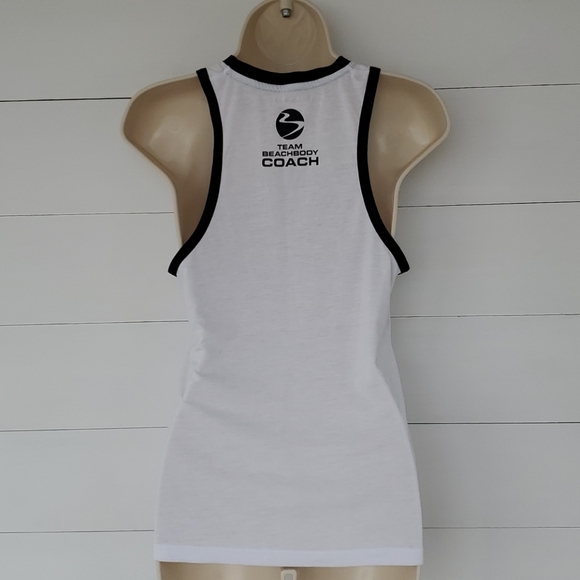 TEAM BEACHBODY COACH Tank Top White Black Size S - Picture 5 of 13